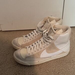 Nike high-top blazers in White and Cream
